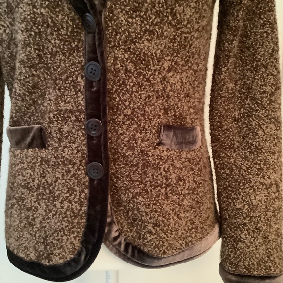 Anthropologie HWR Soft Boucle Velvet Cardigan Jacket Size Medium - Picture 4 of 7